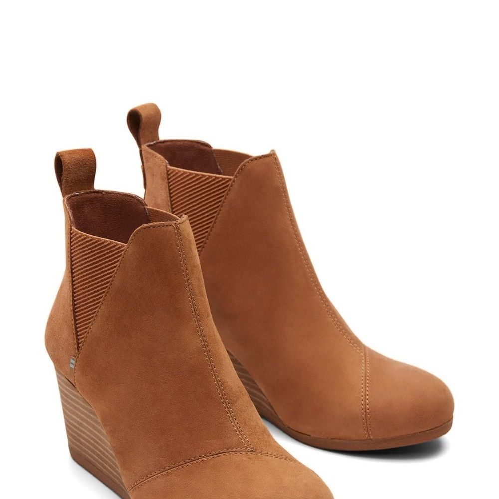 Toms Kelsey Wedge Bootie Tan 6.5 - Picture 4 of 4